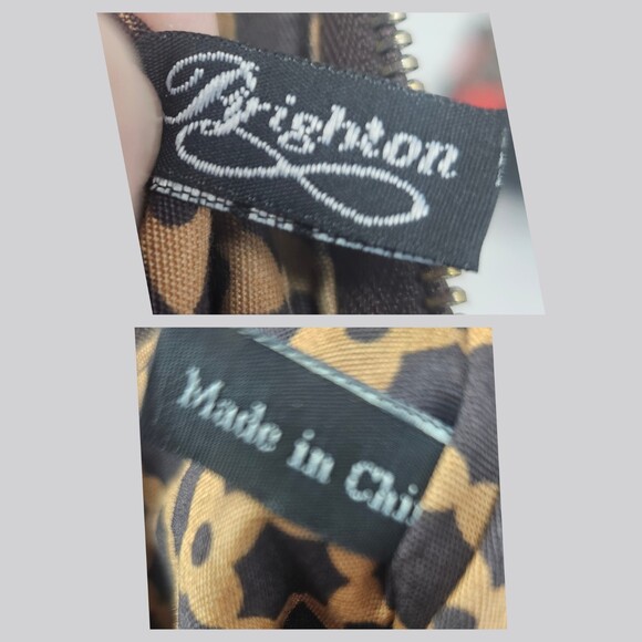 Brighton Women's Woven Jute/Leather Hobo Bag Braided Leather Handle Zip Closure - Picture 9 of 15